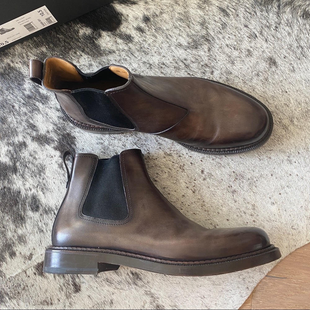 Men’s BERLUTI Gorgeous Chocolate Brown Chelsea Boot - Size 10,5. Gently Worn